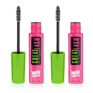 Maybelline Nice Lash Waterproof Mascara – Volumizing, Lengthening, and Lash-Doubling Method for Fuller Lashes, Very Black, Pack of two