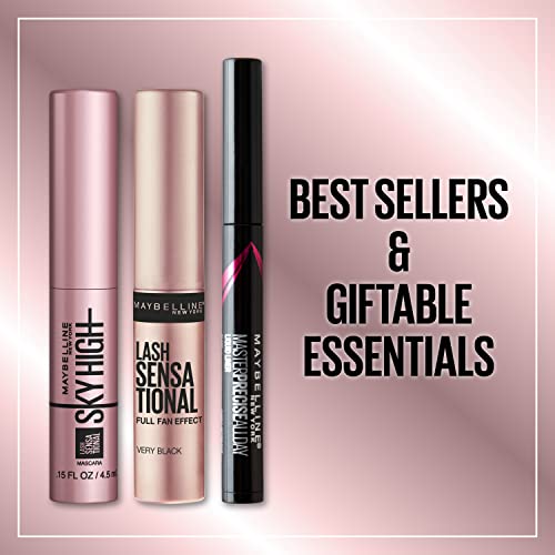 Maybelline New York Vacation Unique Eye Make-up Present Set: Sky Excessive Mascara, Lash Sensational Mascara, and Grasp Exact Liquid Eyeliner Miniatures - Black, 1 Equipment