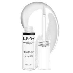 NYX PROFESSIONAL MAKEUP Butter Gloss, Non-Cheesy Lip Gloss – Sugar Glass (Clear)