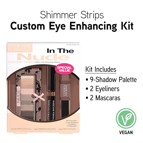 Physicians Formulation Shimmer Strips Customized Eye Enhancing Set with Eyeshadow, Eyeliner, and Mascara in Nude